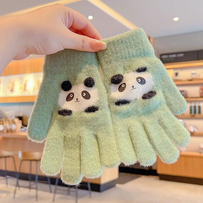 Winter Baby Sweet Cartoon Knitted Yarn Keep Warm Gloves