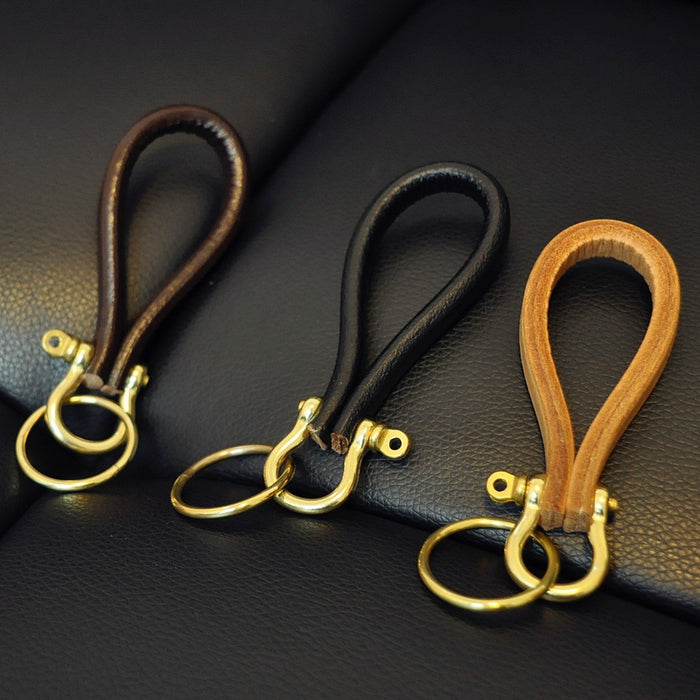 New Vintage Handmade Cowhide Brass Key Chain