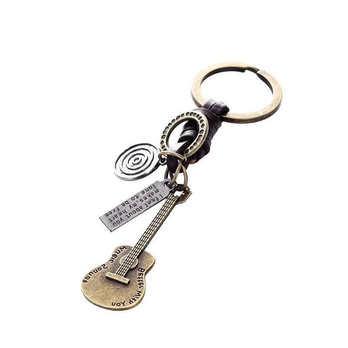 Vintage key chain punk leather metal key chain creative personality key chain