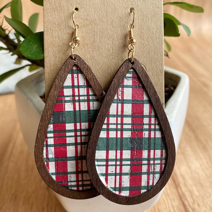 Vintage Exaggerated Bark Wood Frame Women's Earrings