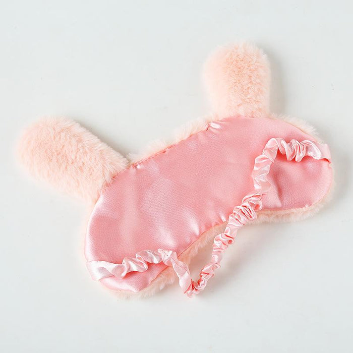 Cartoon Plush Pink Squint Rabbit Alpaca Sleeping Blindfold