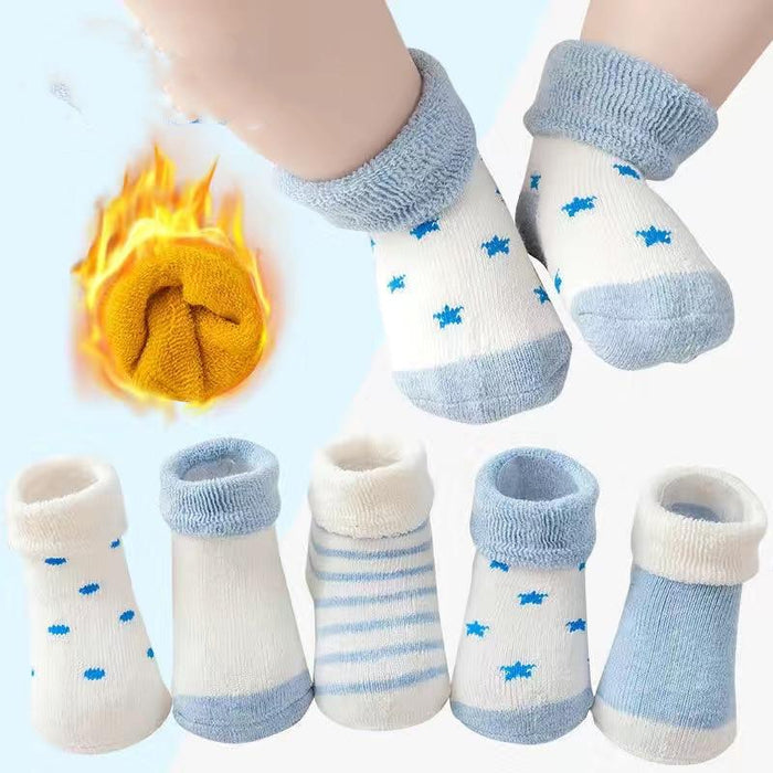 5pairs/lot NewBorn Baby Socks Thicken Cartoon Socks