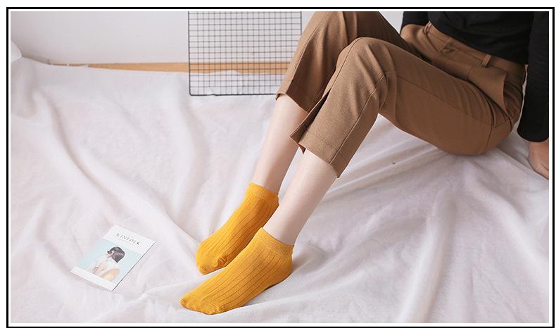 New Solid Color Boat Socks Short Low Cotton Socks