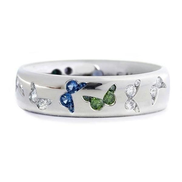 New Simple and Fashionable Butterfly Inlaid Zircon Ring