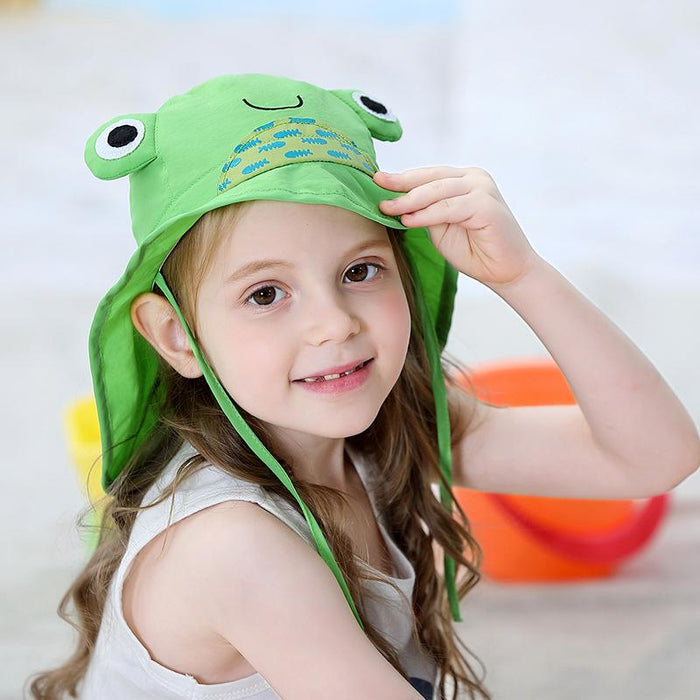 Cartoon Frog Cute Sunscreen Thin Children's Shawl Hat