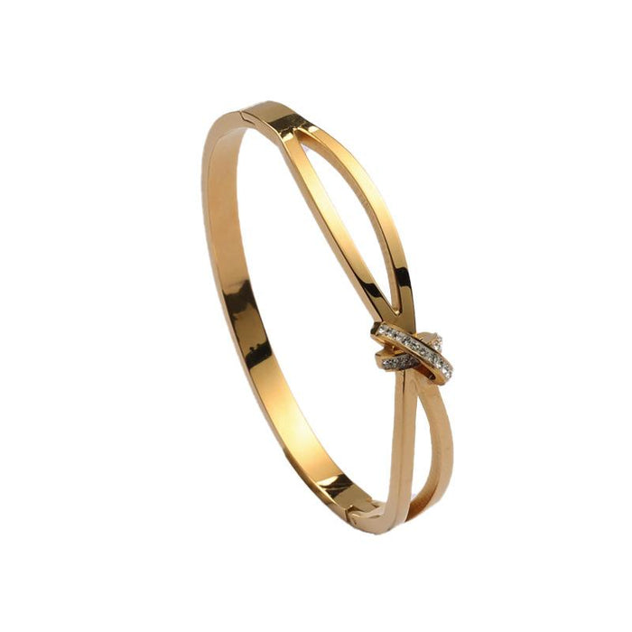 New Popular Titanium Steel Gold Color C-shaped Open Bracelet Bangle