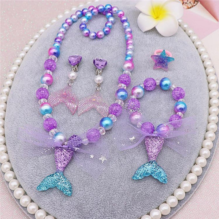 Children's Jewelry Set Mermaid Ocean Blue Swimsuit Accessories