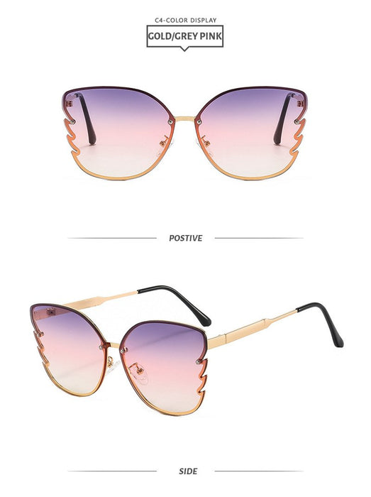 Metal butterfly frame color Sunglasses