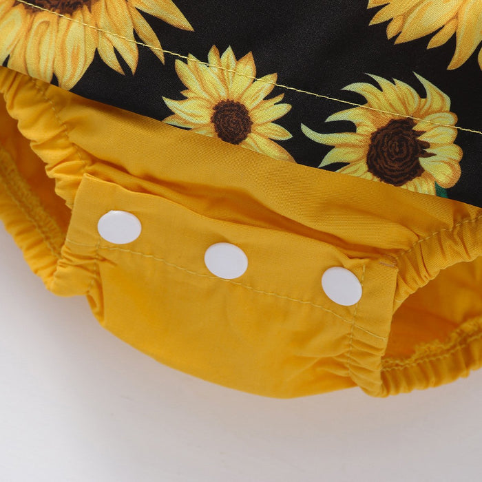 V-neck fashion split sunflower triangle