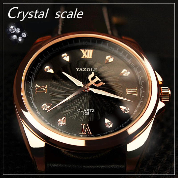 Yazole Watch Thread Business Men Watch Korean Large Dial Male Watch Rhinestone Designer