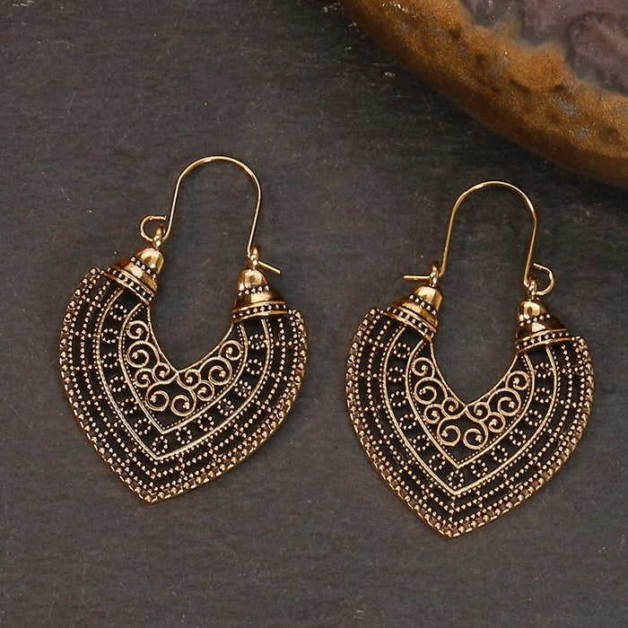 Women's Vintage Boho Greenstone Earrings