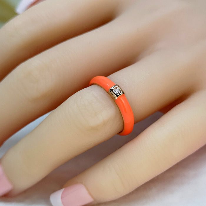 Ins Design Simple Color Oil Dripping Finger Ring