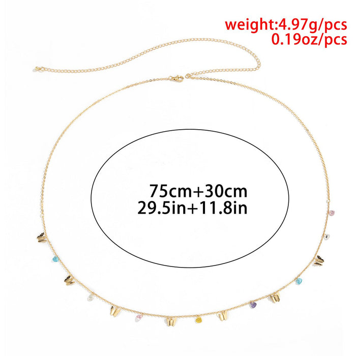 Retro Fashion Acrylic Heart-shaped Butterfly Waist Chain Body Chain