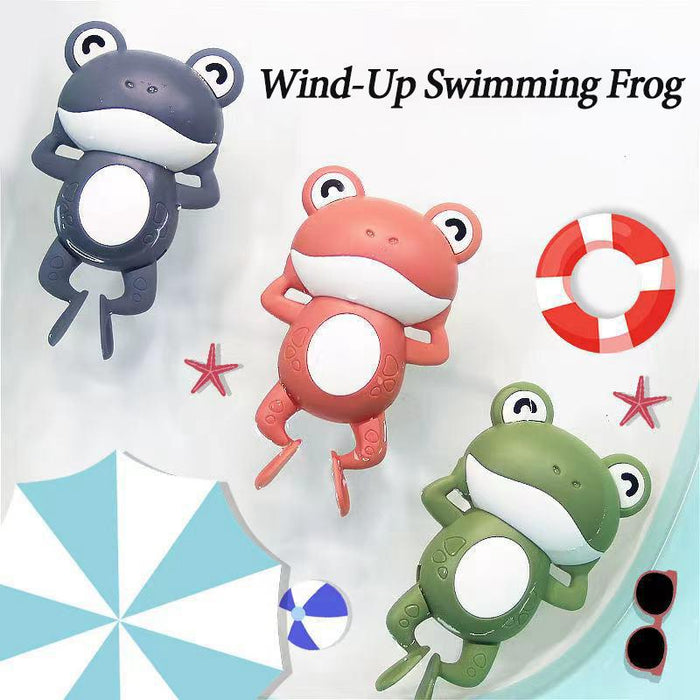 Children's bath toy cartoon fluttering clockwork frog