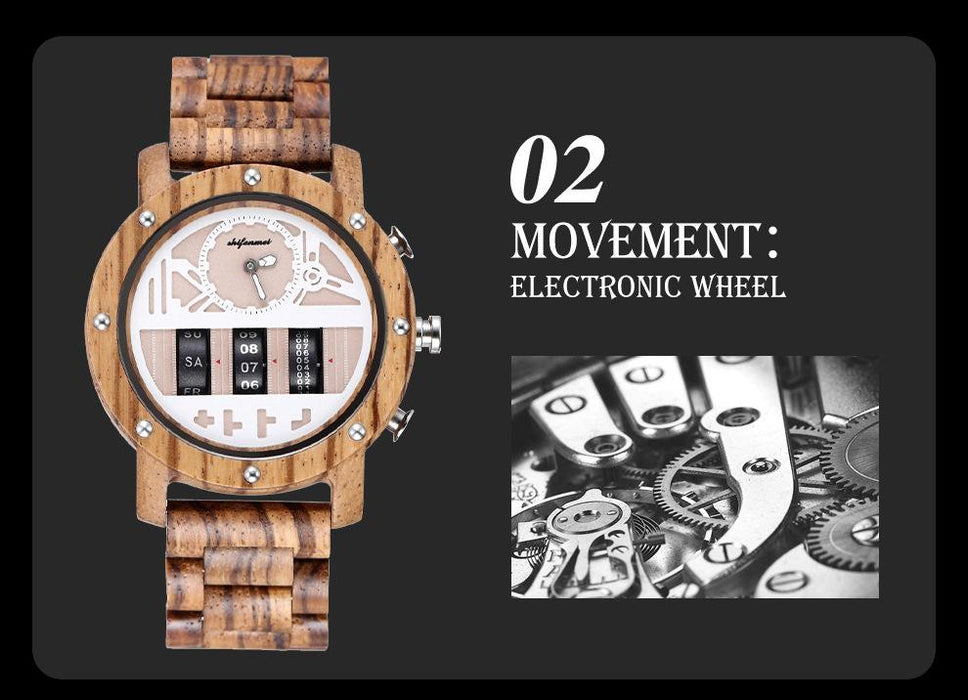 Multifunctional Men's Wooden Watch Outdoor Sports Watch