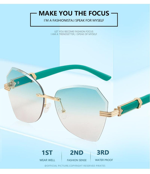 Frameless trimming color Sunglasses