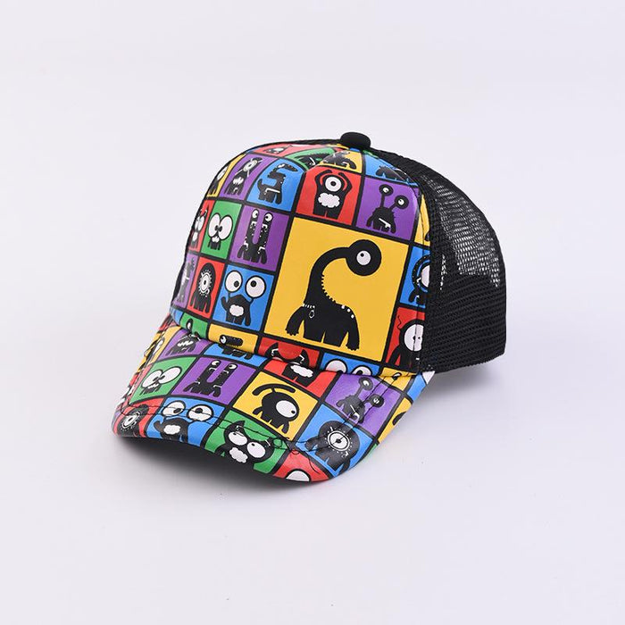 Cartoon Printed Children's Breathable Sunshade Mesh Cap