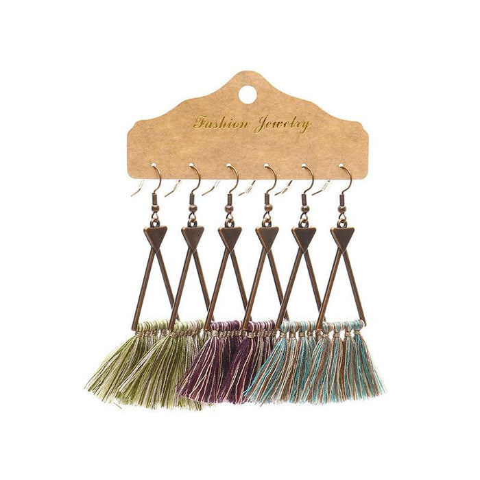 3 pairs/set Earrings Bohemian Style Jewelry X0X36207