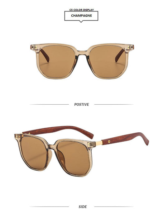 Square meter nail wood grain light luxury Sunglasses