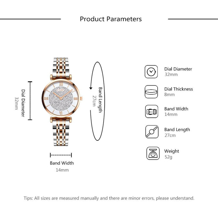 Women Watches Simple Elegant Ladies Stainless Steel Wrsiwtwatch