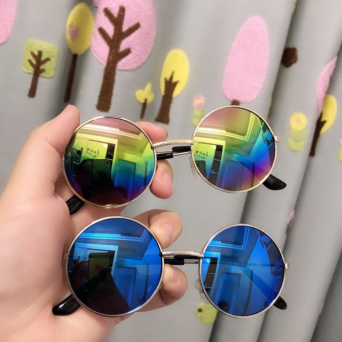 Children's round frame sunglasses and colorful Sunglasses