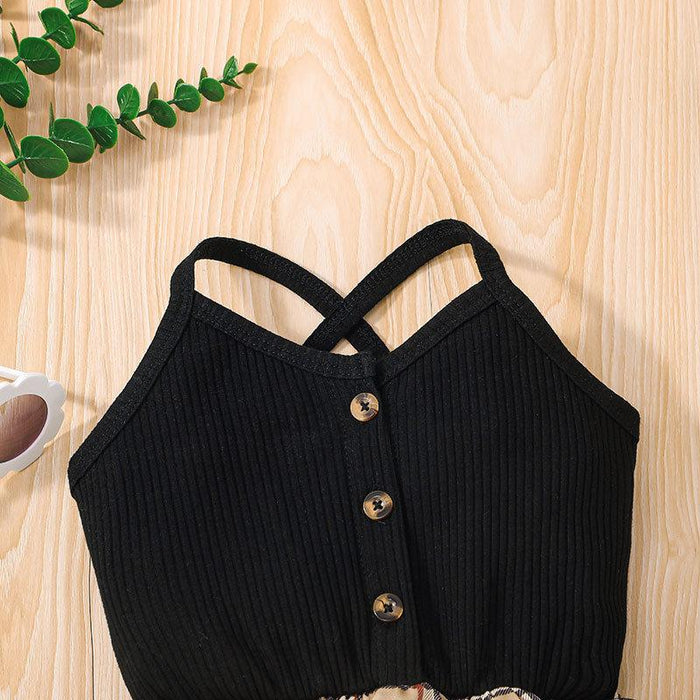 Summer Girls' Suspender Skirt Plaid Dress Children's Skirt