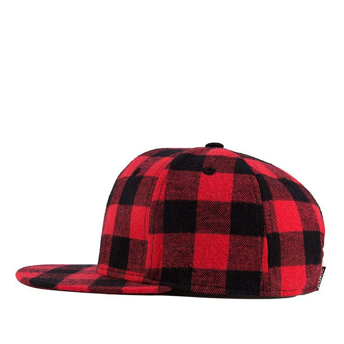 New Fashion Cotton Black Red Plaid Baseball Cap