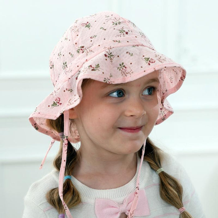 Spring Floral Ruffled Children's Bucket Hat