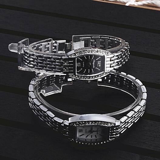 Women Rhinestone Quartz Watches Stainless Steel Wristwatches