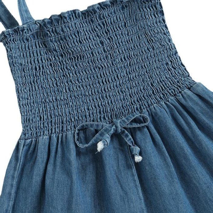 Girls' denim suspender Jumpsuit