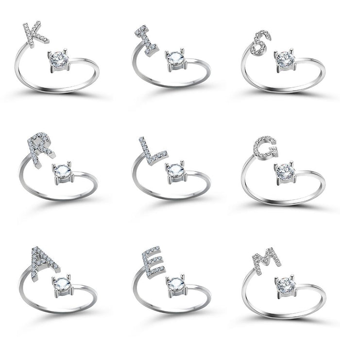 A-Z Letter Adjustable Opening Rings