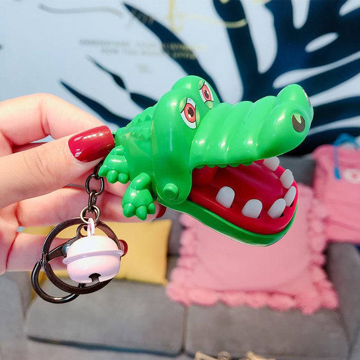 Cartoon Biting Hand Crocodile Tricky Game Keychain