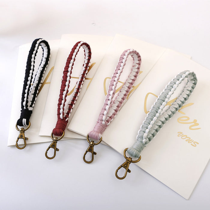 Vintage Hand Woven Wristband Key Chain Pendant