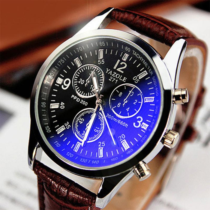 Top Brand Luxury Yazole Men Business Fashion Blue Glass Surface Unique Leisure Wristwatches