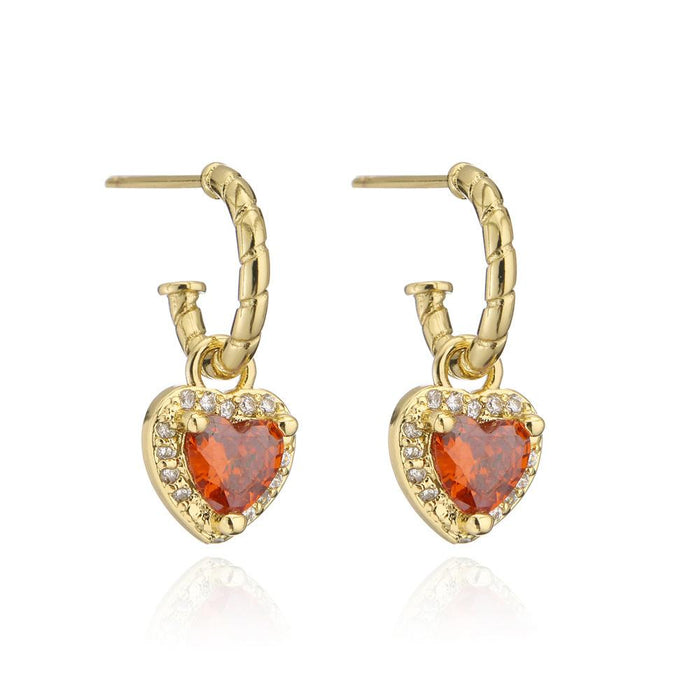 Popular gold zircon love female Earrings