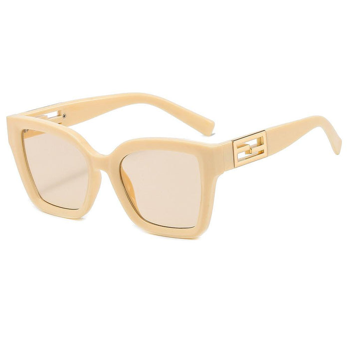 Metal square personalized stripe Sunglasses