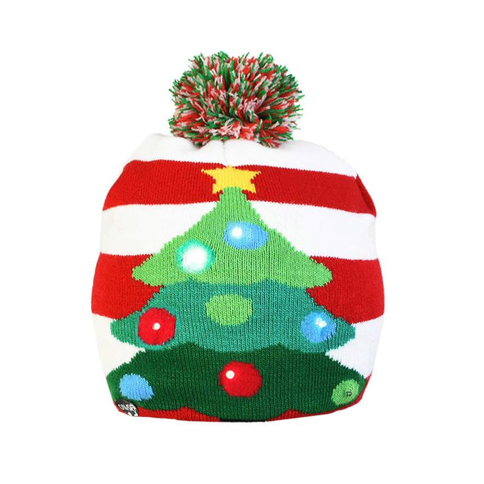 LED Christmas Beanie Christmas Light Up Knitted Hat