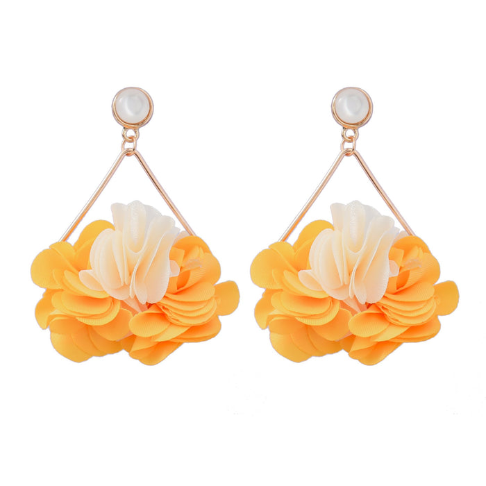 Women's Fashion Multilayer Braided Geometric Floral Earrings