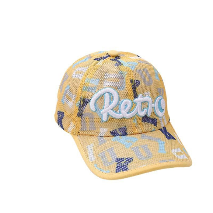 Summer 3D Embroidery English Alphabet Children's Mesh Hat