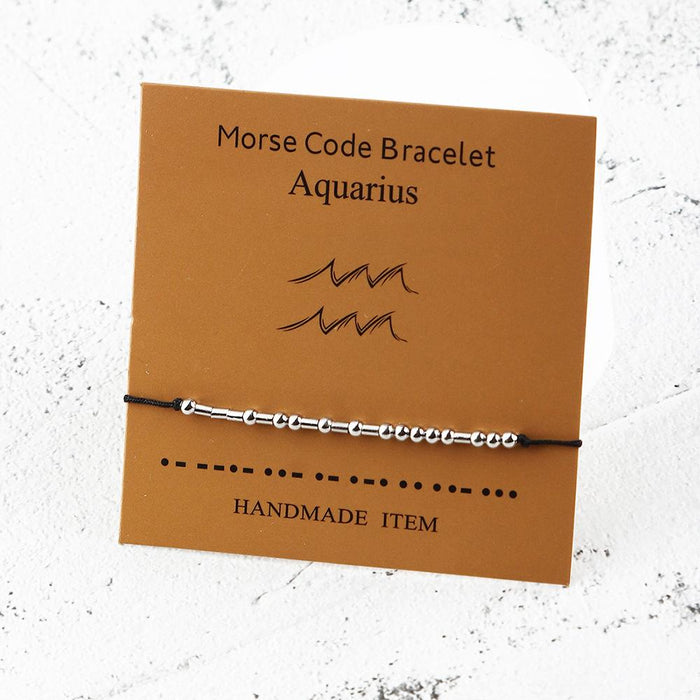 Twelve Constellations Morse Code Bracelet With Card