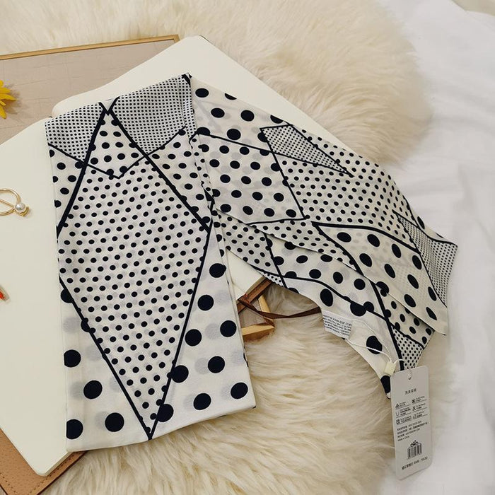 Imitation  scarf thin narrow strip leopard pattern simple waist chain scarf