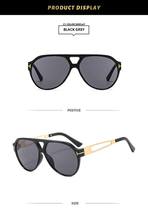 Light luxury double beam large frame toad Sunglasses