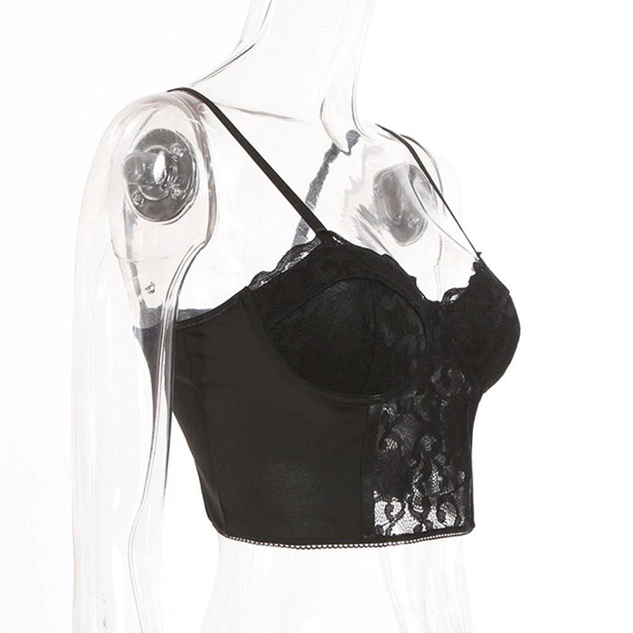 Lace Sexy Tanks Tops Women Slim Black Vest