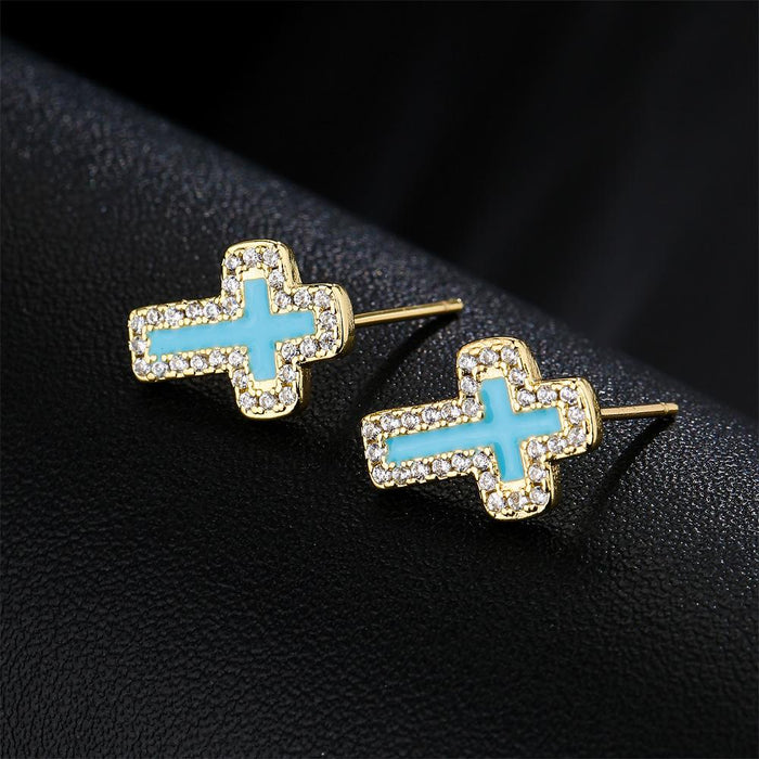 Fashion Pop Cross Zircon Women's Earrings