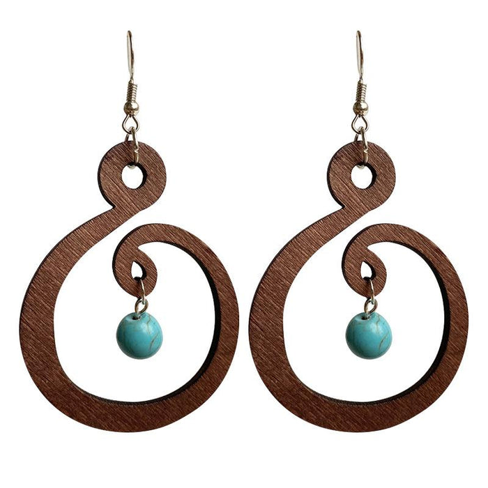Simple Retro Exaggerated Wooden Boho Women's Earrings