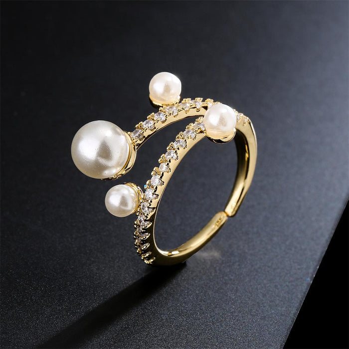 Zircon Women's Jewelry Geometric Open Ring