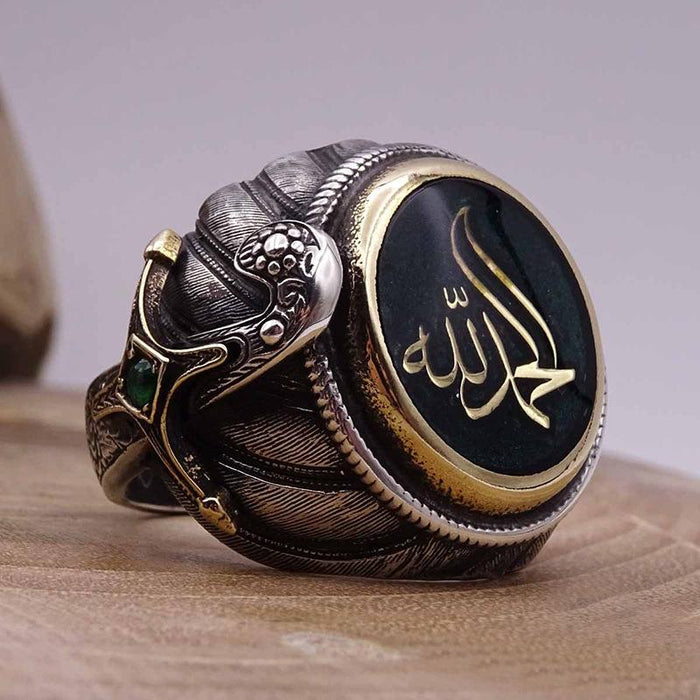 Vintage Two-color Star Moon Men's Ring
