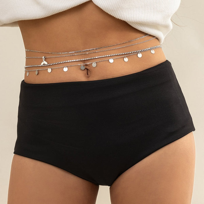 Sexy Sweet Cool Metal Copper Bead Sequin Waist Chain