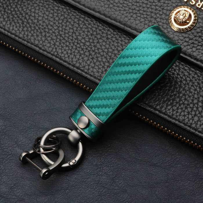 New Carbon Fiber Pattern Fashion Lengthened Leather Key Chain