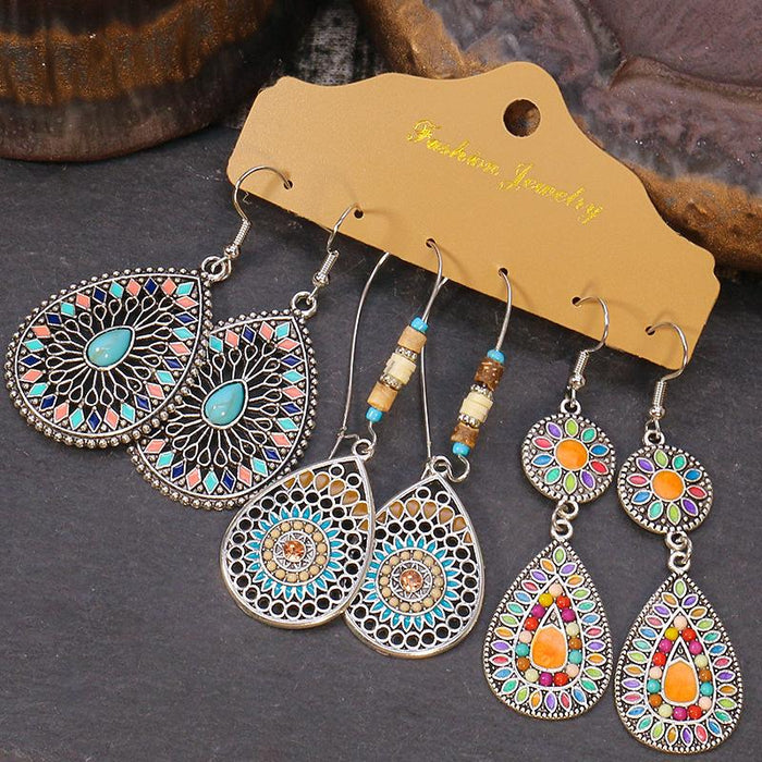 3 pairs/set Earrings Bohemian Style Jewelry X0X36213
